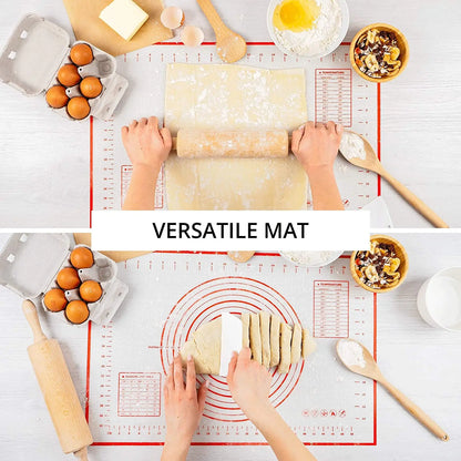 80/70/60cm Large Silicone Baking Mat Pastry Rolling Kneading Baking Pad Kitchen Mat Crepes Pizza Dough Nonstick Pan Cooking Tool