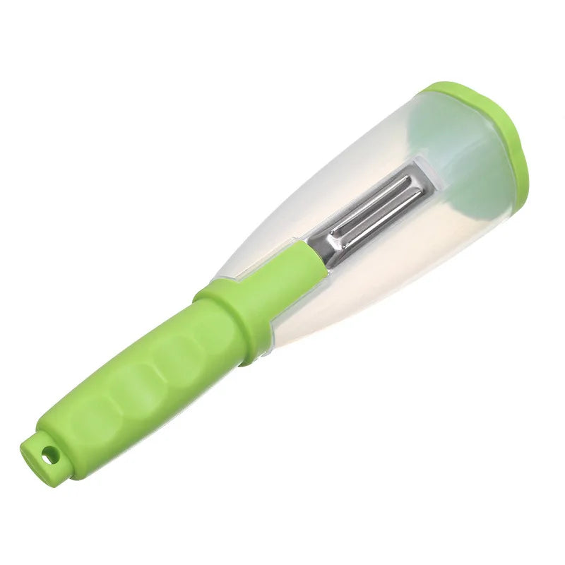 Kitchenley Multifunctional Peeling Knife with Storage Tube – Household Apple & Vegetable Peeler with Blade Cover