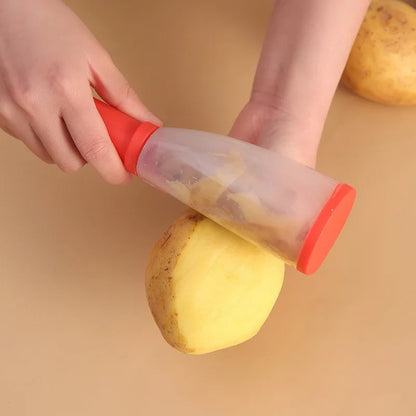 Kitchenley Multifunctional Peeling Knife with Storage Tube – Household Apple & Vegetable Peeler with Blade Cover
