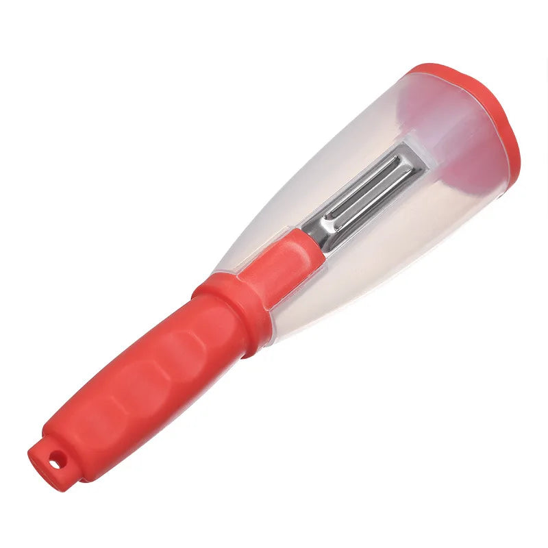 Kitchenley Multifunctional Peeling Knife with Storage Tube – Household Apple & Vegetable Peeler with Blade Cover