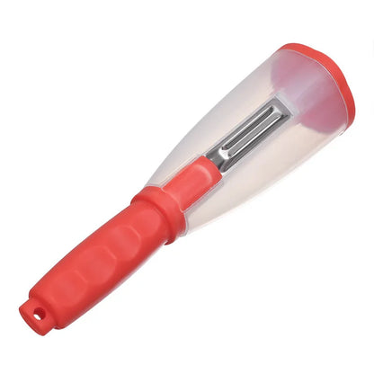 Kitchenley Multifunctional Peeling Knife with Storage Tube – Household Apple & Vegetable Peeler with Blade Cover
