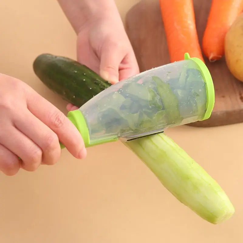 Kitchenley Multifunctional Peeling Knife with Storage Tube – Household Apple & Vegetable Peeler with Blade Cover
