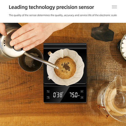 3kg/0.1g Coffee Scale with Timer Kitchen Tools Digital Multifunction Weighing Scale Pour Over Drip Espresso Scale LCD Display