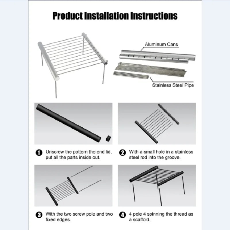 Folding Portable Stainless Steel Mini BBQ Grill – Pocket Barbecue Grill for Home & Park Use