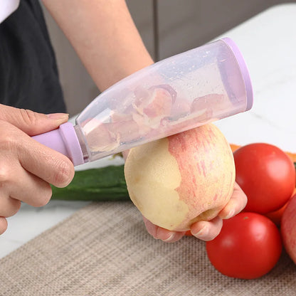 Kitchenley Multifunctional Peeling Knife with Storage Tube – Household Apple & Vegetable Peeler with Blade Cover