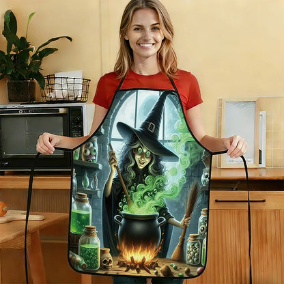 Witch Potion Bottle Print Kitchen Apron