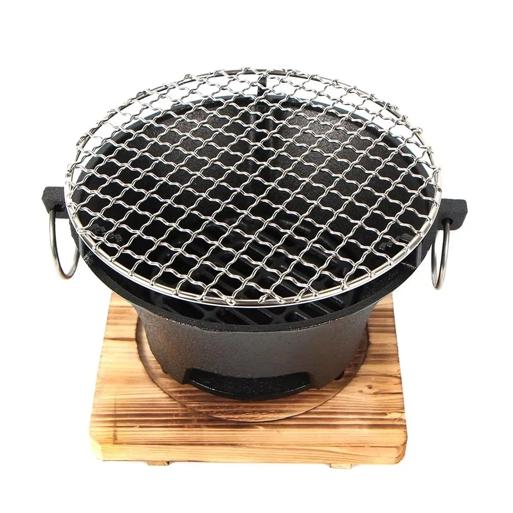 Cast Iron Korean & Japanese Style BBQ Grill – Charcoal & Alcohol Stove - Kitchenley
