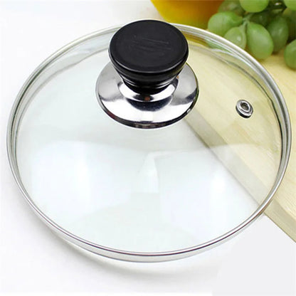 Tempered Glass Round Frying Pan Cover Visible Vertical Lid Pot Lid Cookware Parts Kitchen Accessories 20-30cm