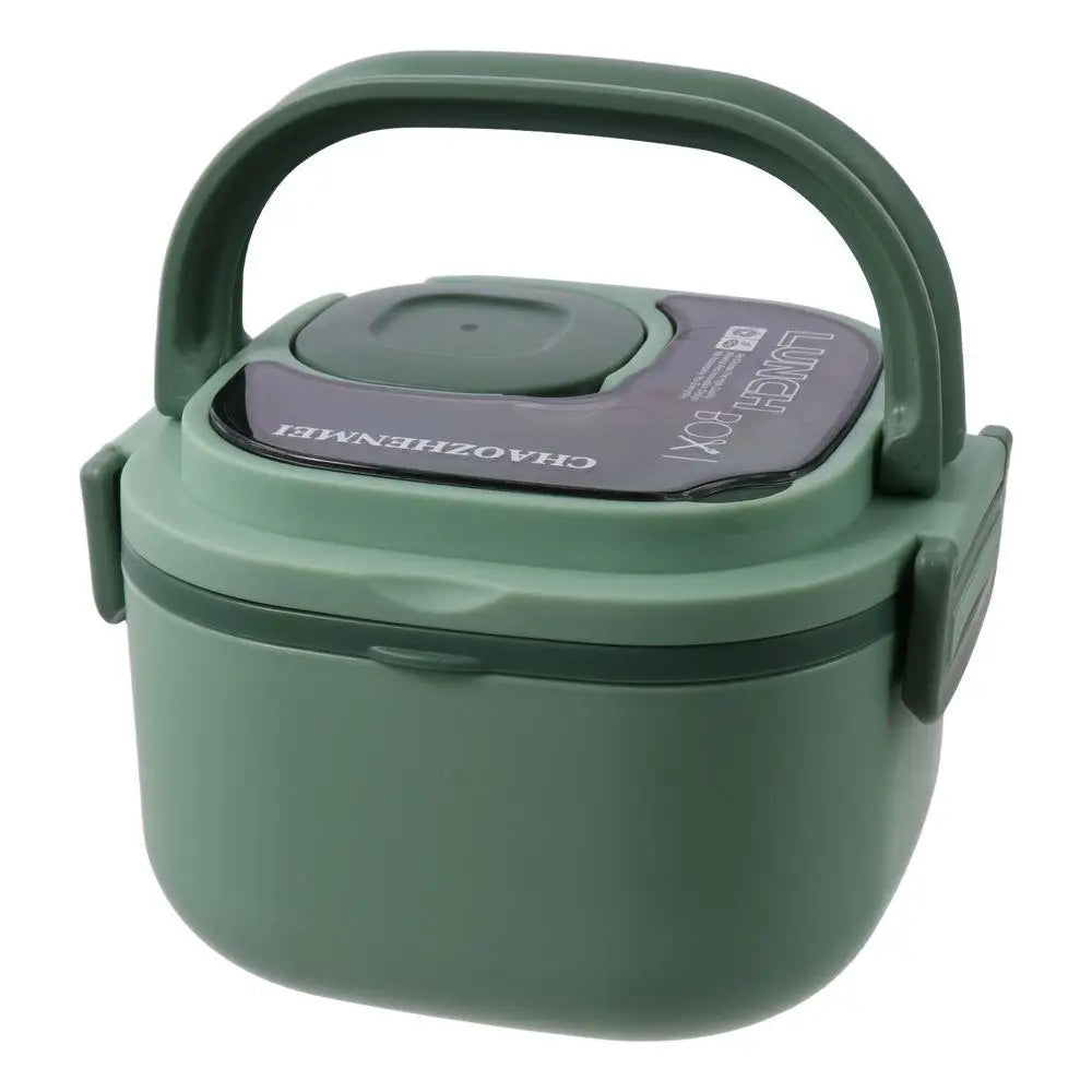 Blue/Green/Pink/White Insulated Lunch Box Plastic/Stainless Steel 15*15*9.6 CM Bento Box Lunch Box with Cutlery Camp Out