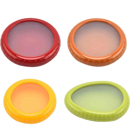 1/4Pc Silicone Fruit And Vegetable Fresh-Keeping Box Portable Food Storage Container Set Cover Transparent Reusable Kitchen Tool