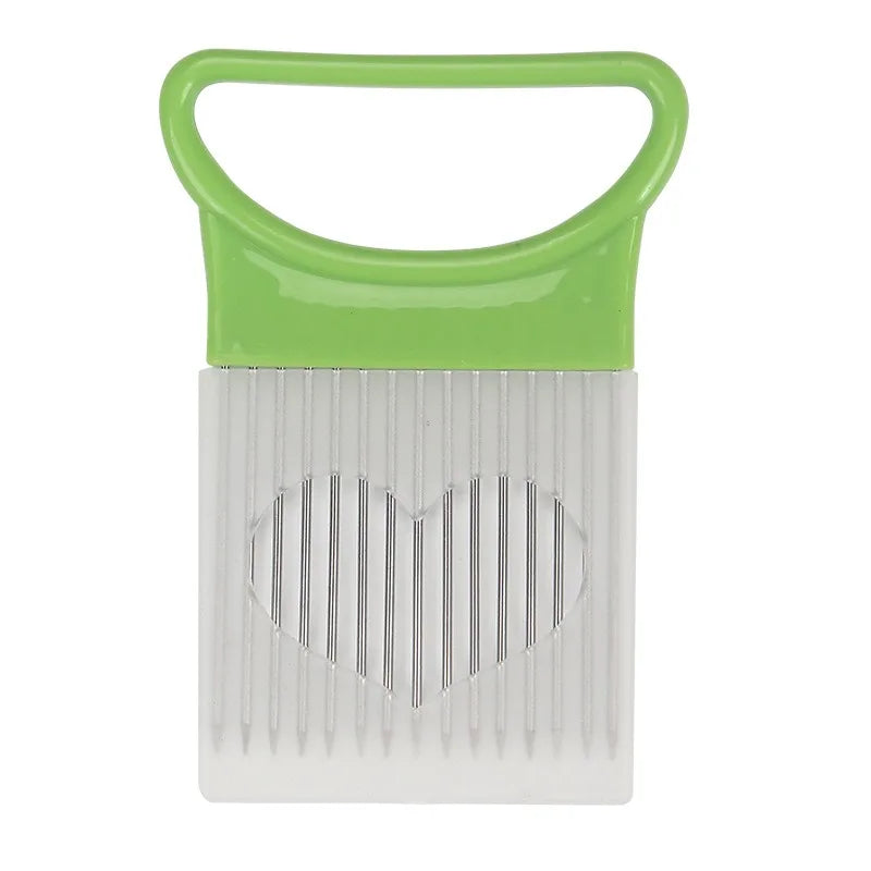 Kitchenley Onion Slicer with Stainless Steel Safety Holder – Tear-Free Vegetable Chopper for Onions, Potatoes & Tomatoes