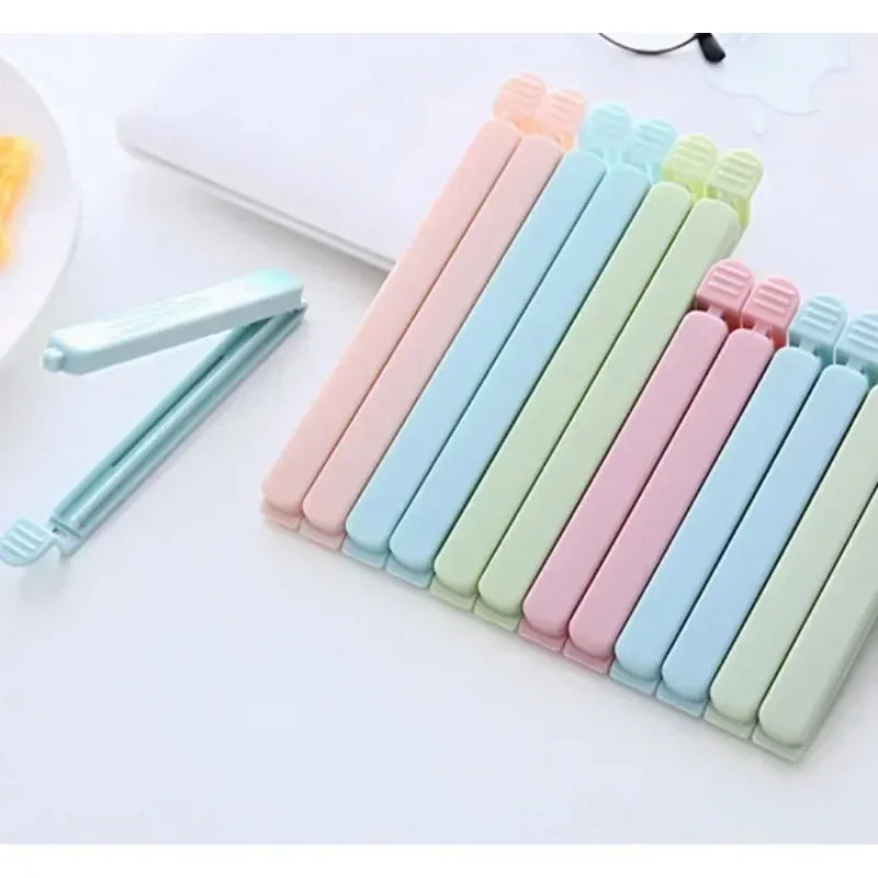10PCS Bag Clips Food Snack Sealing Clip12/15.5cm Portable Kitchen Storage Accessories Tool Elastic Buckle Package Bag Clamp 2025