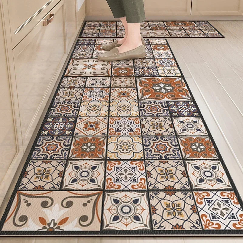 Pvc Carpet for Kitchen Floor Mat Waterproof Home Decoration Rug Oil-proof Anti-slip Long Foot Mats Alfombra Vinilicas Cocina