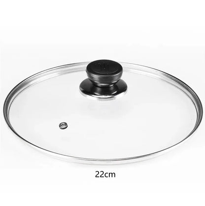 Tempered Glass Round Frying Pan Cover Visible Vertical Lid Pot Lid Cookware Parts Kitchen Accessories 20-30cm