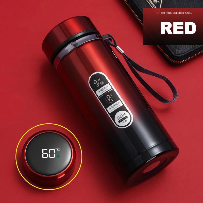 Stainless Steel Thermos Bottle with LED Temperature Display – 500ml & 1L - Kitchenley