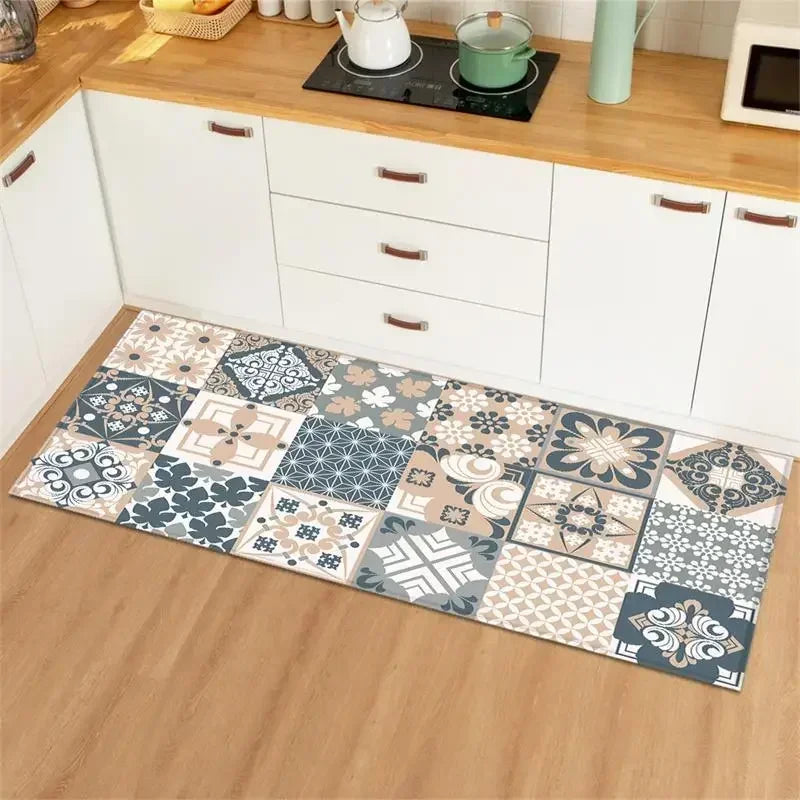 Pvc Carpet for Kitchen Floor Mat Waterproof Home Decoration Rug Oil-proof Anti-slip Long Foot Mats Alfombra Vinilicas Cocina