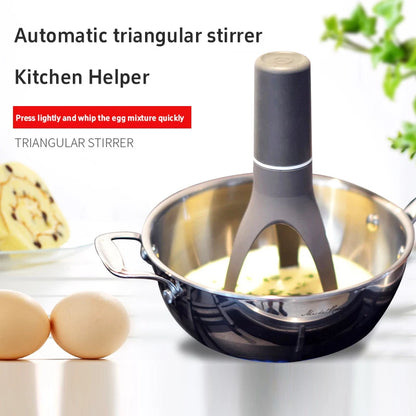 Multifunctional Triangle Pan Stirrer & Egg Whisk – Battery-Operated Sauce, Soup & Cream Blender