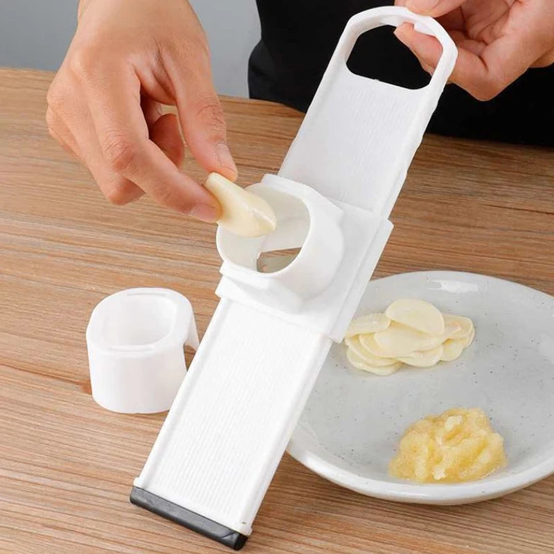 Kitchenley 2-in-1 Ginger & Garlic Cutter Slicer – Manual Double-Sided Slicing & Grinding Vegetable Chopper