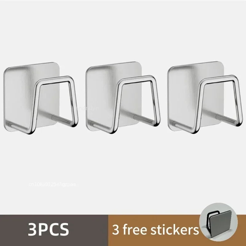 Kitchen Stainless Steel Sink Sponges Holder Self Adhesive Drain Drying Rack Kitchen Wall Hooks Accessories Storage Organizer