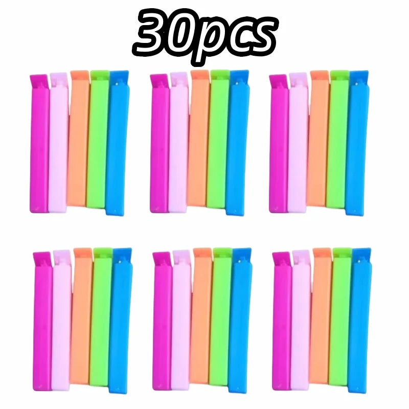 5-30pcs Colorful Sealing Clips Moisture-Proof Fresh-Keeping Snack Bag Sealer Clamp for Plastic Bags Reusable Kitchen Accessory