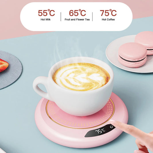 USB Cup Warmer Coffee Mug Heating Coaster 3 Temperature Setting Plate Milk Tea Water Heating Pad Cup Heater Thermostatic Hot