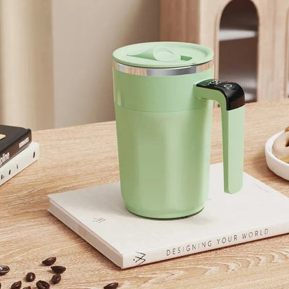 400ML Mixing Cup LED Temperature Display Coffee Cup 316 Stainless Steel Magnetic rotating stirring Milk Coffee Self Stirring Mug