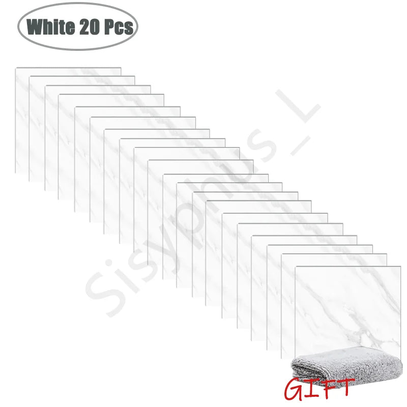 PVC Marble Wall Stickers – Self-Adhesive Kitchen & Bathroom Tiles - Kitchenley