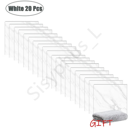 10-50Pcs PVC Marble Wall Stickers Self-Adhesive Thickened Tile Sticker Bathroom Waterproof Floor Sticker Kitchen Home Decoration