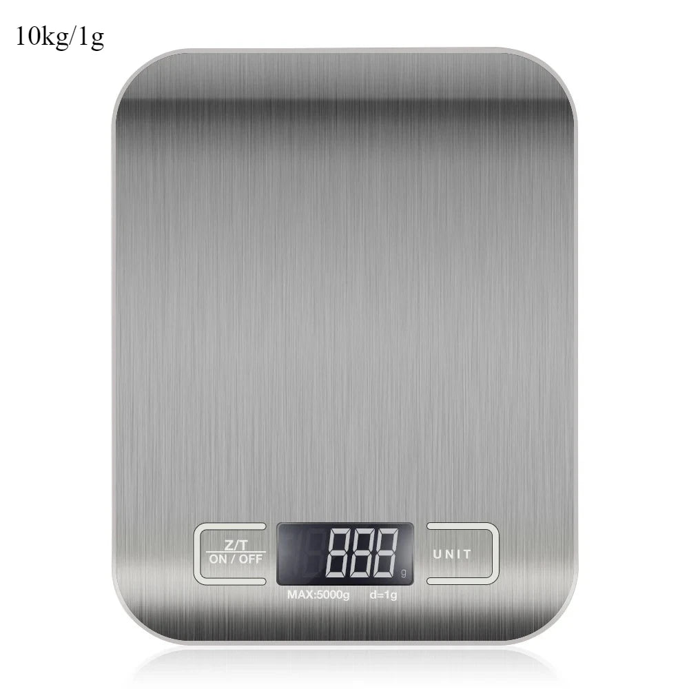10kg/5kg LCD Electronic Scales OZ/ML/LB/G Kitchen Scale Stainless Steel Weighing Scale Food Diet Postal Balance Measuring Tool