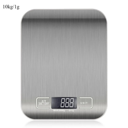10kg/5kg LCD Electronic Scales OZ/ML/LB/G Kitchen Scale Stainless Steel Weighing Scale Food Diet Postal Balance Measuring Tool