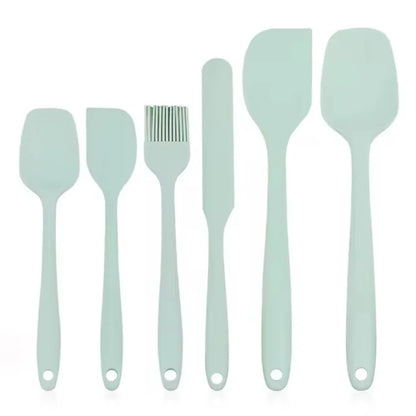 6Pcs Silicone Spatula Set Food Grade Non Stick Heat Resistant Spatulas Turner for Cooking Baking Mixing Baking Tools