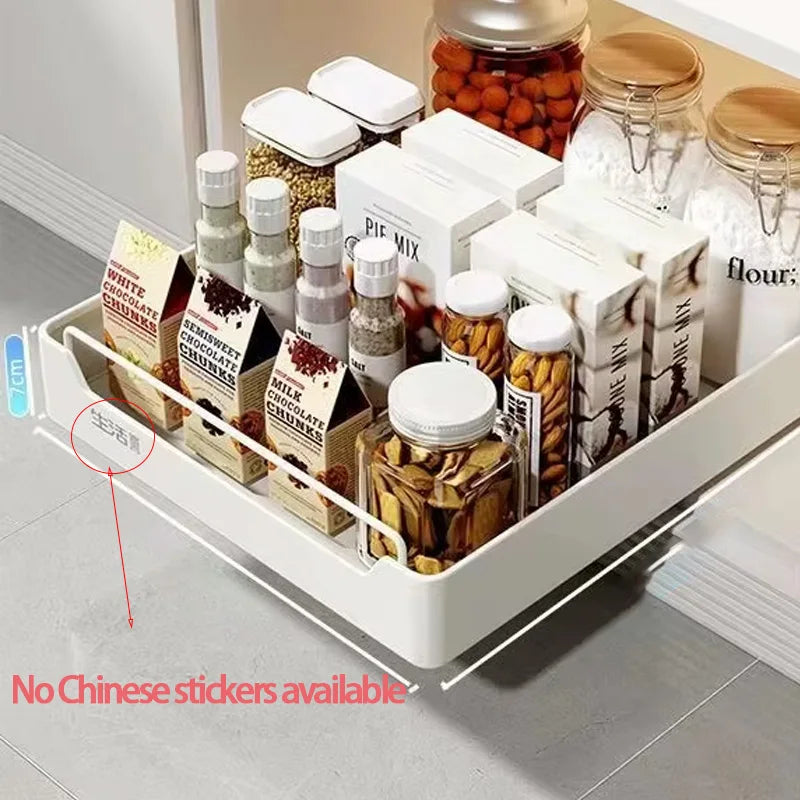 Pull-Out Kitchen Storage Rack with Slide Rails – Cabinet Organizer - Kitchenley