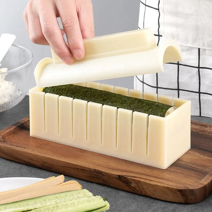 Sushi Maker Equipment Kit – Plastic Kimbap & Sushi Roll Molds in Round, Square & Heart Shapes
