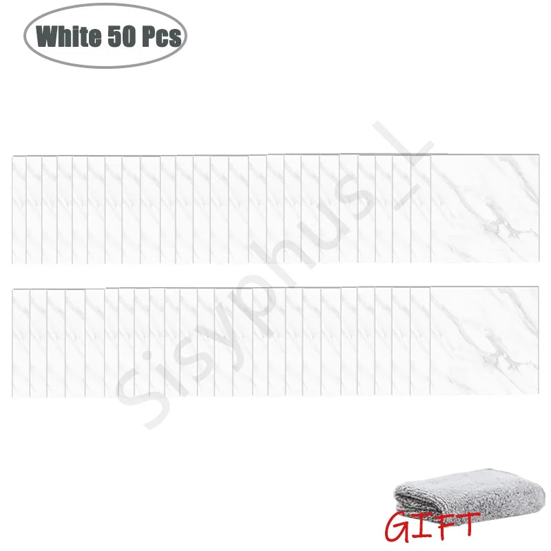 PVC Marble Wall Stickers – Self-Adhesive Kitchen & Bathroom Tiles - Kitchenley