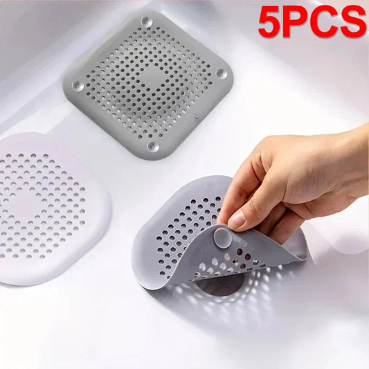 5/1PCS Hair Catcher Filter Sink Anti-blocking Strainer Bathtub Shower Floor Silicone Stopper Cover Kitchen Bathroom Accessor