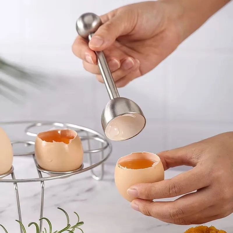 Egg Shell Opener Stainless Steel Egg Cup Holders Hard Soft Boiled Egg Topper Cutter Cracker Kitchen Tools Gadget for Cooking