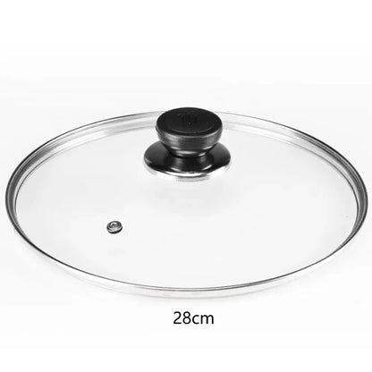 Tempered Glass Round Frying Pan Cover Visible Vertical Lid Pot Lid Cookware Parts Kitchen Accessories 20-30cm
