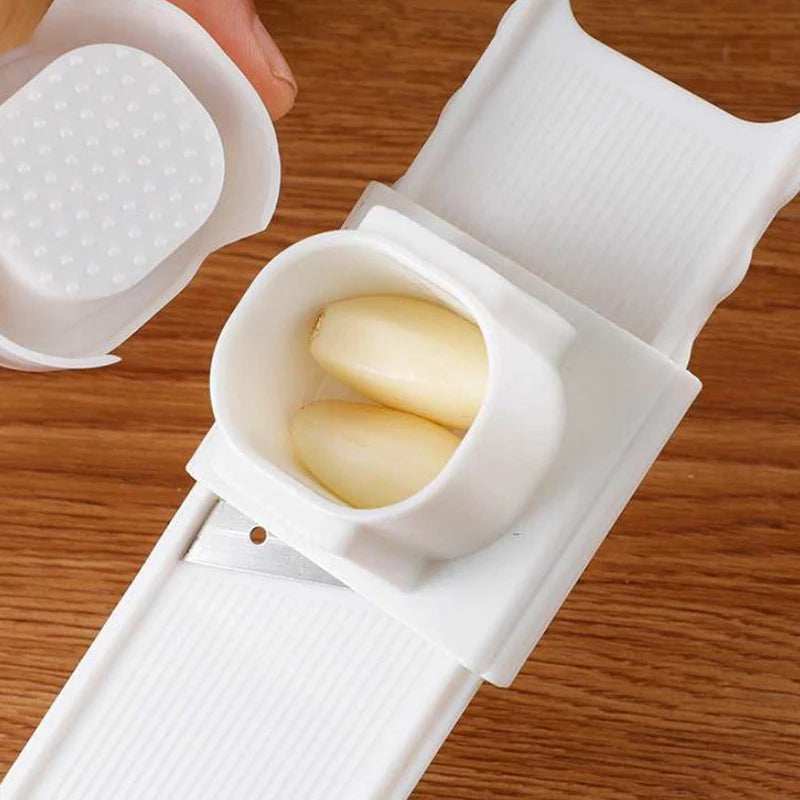 Kitchenley 2-in-1 Ginger & Garlic Cutter Slicer – Manual Double-Sided Slicing & Grinding Vegetable Chopper