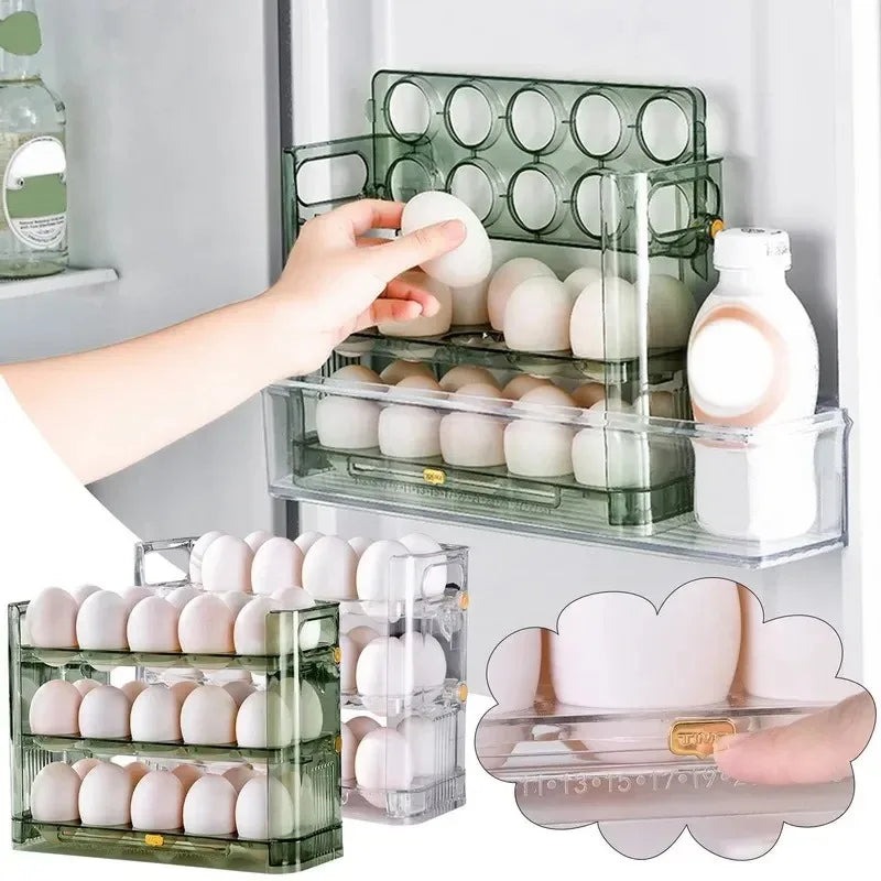 Reversible Refrigerator Door Egg Storage Box & Organizer Tray