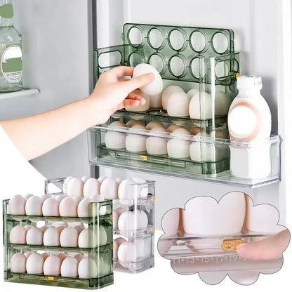 Reversible Refrigerator Door Egg Storage Box & Organizer Tray