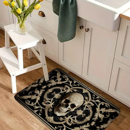 VIKAMA 1/2 pcs Skull Head Door Mat Comfortable Soft Warm Noise Reduction Kitchen Carpet Bathroom Toilet Floor Mat Home Decor