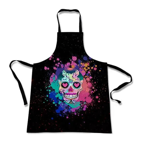 Sugar Skull Print Halloween Cooking Apron