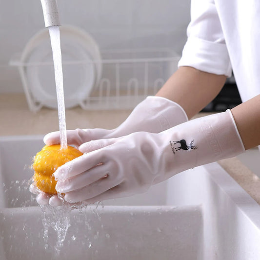 Dishwashing GlovesReusable Latex Cleaning Gloves for Housework Kitchen Bathroom Durable Clean Wear-Resistant Waterproof Gloves R