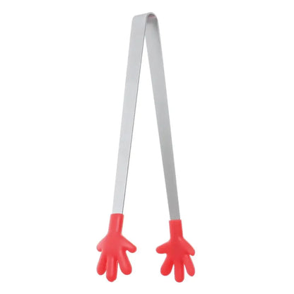 Creative Silicone Stainless Steel Mini Snack Food Tongs Non-slip Handles BBQ Bread Ice Cube Clip Kitchen Accessories BBQ