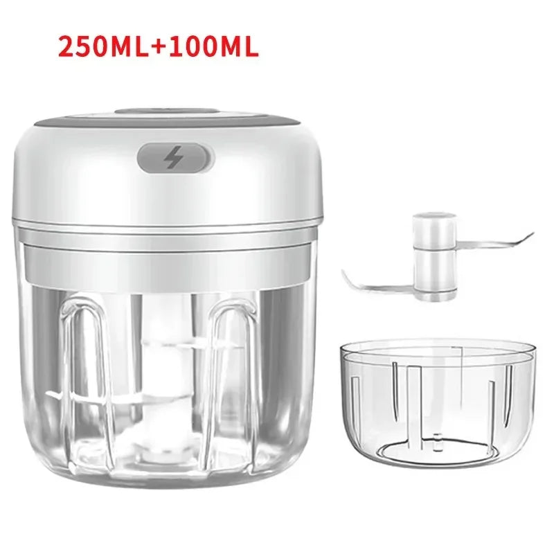100/250mL USB Charging Garlic Mincer Mini Crusher Chopper Electric Garlic Chopper Powerful Ginger Garlic Onion Meat Masher