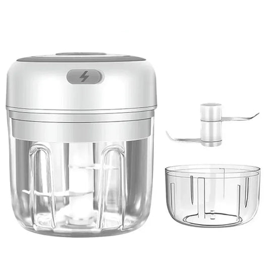 USB Charging Electric Garlic Mincer & Mini Chopper – Powerful Ginger, Onion & Meat Masher (100/250ml)