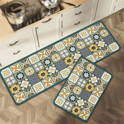 1PCS Kitchen Floor Mat Waterproof, Anti-skid, Anti-dirty Foot Mat Household Door Mat Crystal Velvet Long Carpet Door Mats 바닥 깔개