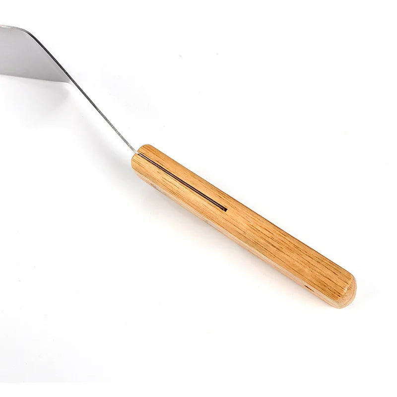 Kitchenley Wooden Handle Grill Spatula with Blade – Square Head Pizza Shovel, Pancake Turner & BBQ Steak Spatula