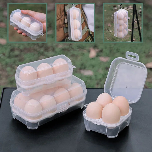 Portable Shockproof Egg Storage Box – Transparent Egg Holder for Camping & Picnic (3/4/8 Grids)
