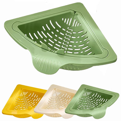 Magnetic Triangle Sink Drain Basket – Fruit & Vegetable Drainage & Food Waste Filter - Kitchenley